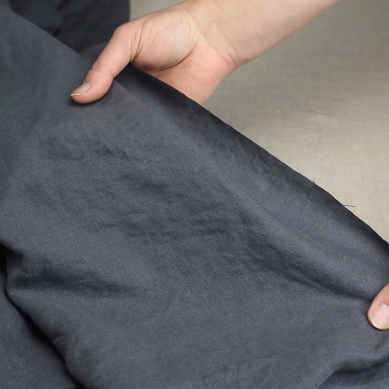 Linen fabric, anthracite gray, width 240 cm, art. 0024AS