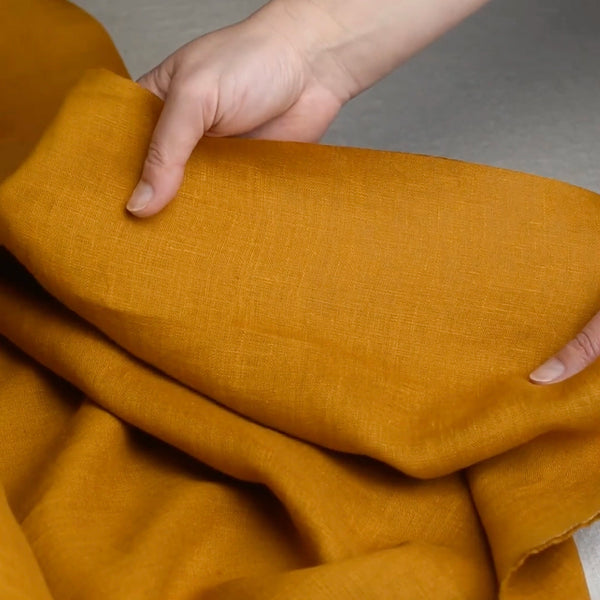 Linen fabric, ochre, width 145 cm, art. 00495