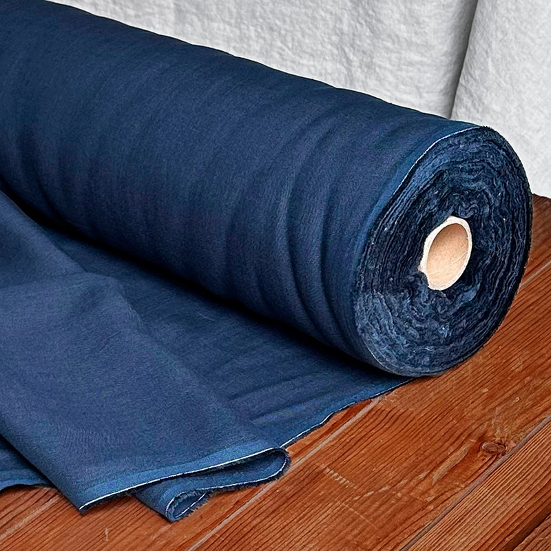 Linen fabric, navy blue, width 145 cm, art. 2-5309