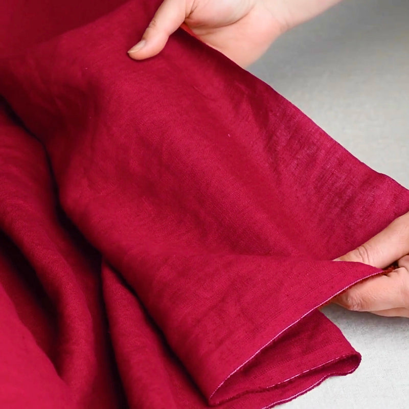 Linen fabric, carmine red, width 145 cm, art. 3-149