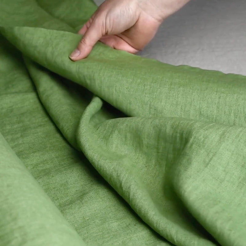 Linen fabric, green peas, width 145 cm, art. 3-3208