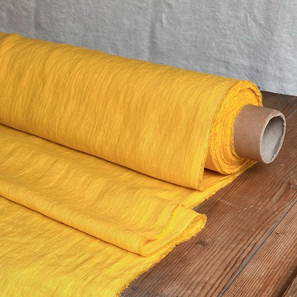 Linen fabric, sunny yellow, width 145 cm, art. 3-3575