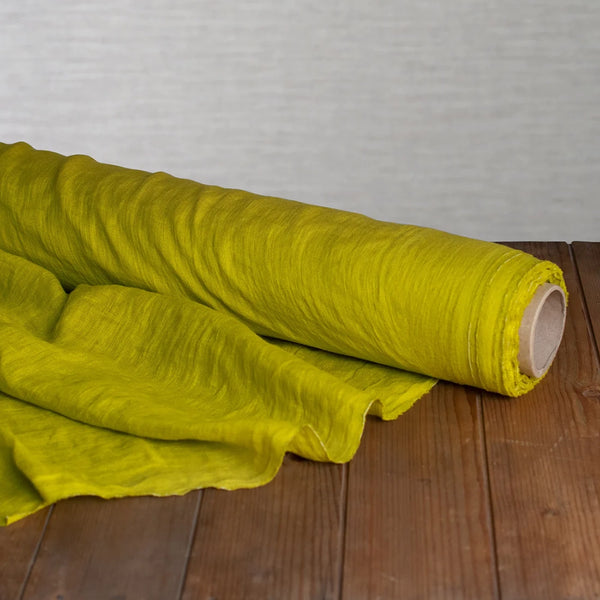 Linen fabric gauze, citrine, width 140 cm, art. G-2640